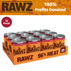 Rawz 96% Meat 12-pack packaging simplifies feeding routines.