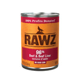 Rawz 96% Meat beef cans on shelf for protein-forward meals.