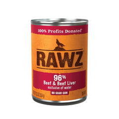 Rawz 96% Meat beef cans on shelf for protein-forward meals.