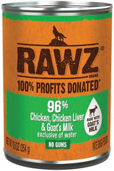 Rawz 96% meat dog food can with chicken and chicken liver—protein-rich wet food for dogs