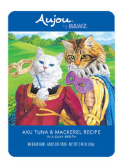 Rawz Aujou Aku tuna-mackerel pouch packaging with BPA-free lining for safer storage.