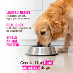Rawz Meal Free Real Duck Recipe closeup kibble highlights real protein.