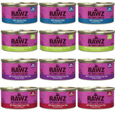 Rawz natural premium pate 12-pack front view highlights variety for cats