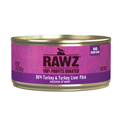 Rawz turkey-turkey-liver-pate-cans close-up shows real meat first ingredient.
