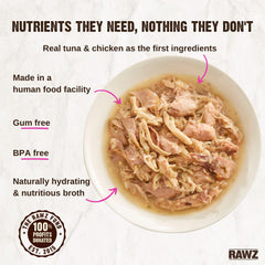 Rawz wet cat food served in bowl demonstrates moisture and palatability