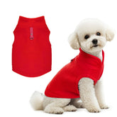 Rbenxia dog sweater front view in red for small dogs, cozy fleece warmth