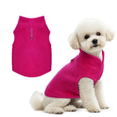 Rbenxia rose-red dog sweater back with leash ring for safe walks