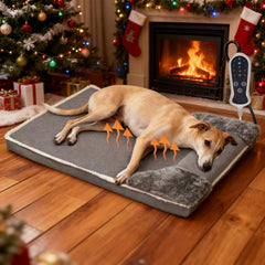 RC SLL heated-dog-bed-large-40x27-gray offers warm comfort for chilly nights.