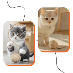 READY TO PETS natural sisal texture close-up encourages scratching and play.