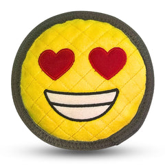 ReadyHound durable big smile emoji dog toy front view supports long-lasting chew sessions.