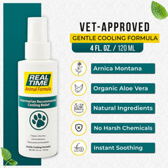 Real Time Pain Relief Vet-recommended mist provides quick cooling for irritated skin on pets.