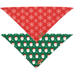 Realeaf Christmas dog bandana two-pack group shot demonstrates value and versatile sizing