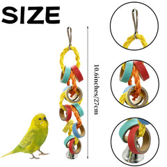 Rebecca online colorful bagel toy hanging setup ideal for active birds in cages