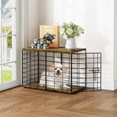 Rechgosh 24-inch dog crate end-table closed blends with decor and keeps small pets secure.
