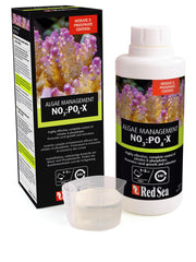 Red Sea NO3:PO4-X in a thriving reef aquarium setup supports coral growth and algae control.