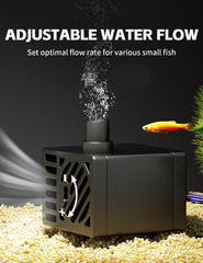 Red Tail Fish self-cleaning nano tank design shows compact, low-maintenance setup.