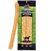 Redbarn beef collagen sticks pack shot showing a 3-pack for dogs and long-lasting entertainment.