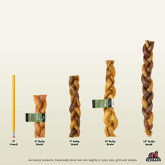 Redbarn braided bully stick 7-inch slow-roast color close-up aroma