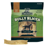 Redbarn Bully Slices French Toast outer pack showcases natural cow hide with bully gravy for dental-friendly chewing.