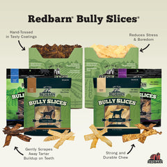 Redbarn Bully Slices Vanilla roasting scene demonstrates slow-roasted flavor-packed treats.
