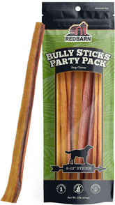 Redbarn bully sticks 8-12 inch pack for medium to large dogs — long-lasting chew.