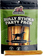 Redbarn Bully Sticks Variety Pack front view shows 8 oz bag for all dogs.