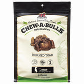 Redbarn Chew-A-Bulls toad shape dog dental chew for daily oral care.