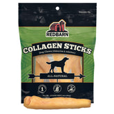 Redbarn collagen sticks 6-inch dog image shows a long-lasting, low-odor chew.