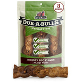 Redbarn Dur-a-Bulls hickory braid pack highlights long-lasting chew for dogs.