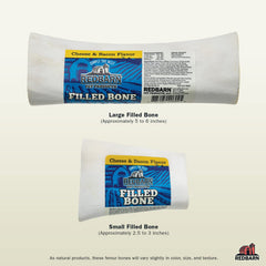 Redbarn Filled Dog Bones grass-fed beef femur provides wholesome savory flavor