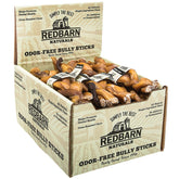 Redbarn odor-free 7-inch braided bully stick for dogs, offering a mess-free, satisfying chew.