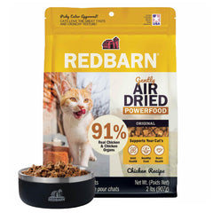 Redbarn Powerfood real chicken bowl delivers high-protein taste for active cats.