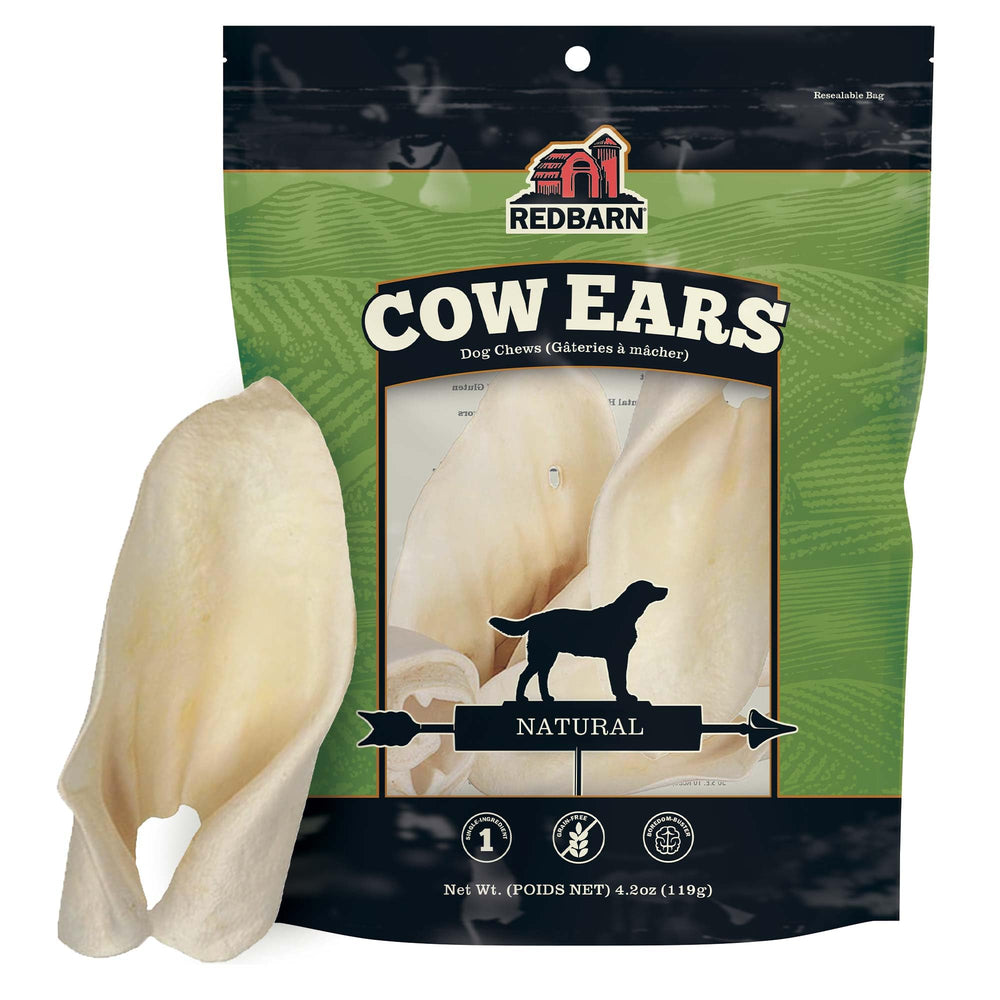 Redbarn Premium Cow Ears 9-count pack, ideal for daily rewards and training.