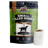 Redbarn small filled dog bones peanut butter outer shell offers a durable chew for long-lasting enjoyment.