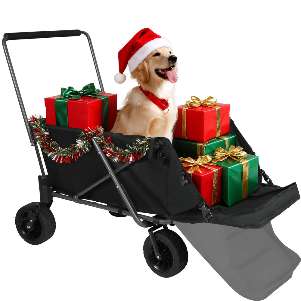 REDCAMP folding dog wagon side view for outdoor pet transport and gear
