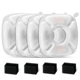 Redoso eight-pcs cat fountain filters pack showing carbon and sponge elements for clean, fresh water