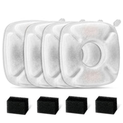 Redoso eight-pcs cat fountain filters pack showing carbon and sponge elements for clean, fresh water