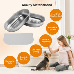Redoso stainless-steel bowl odor-reduction design helps keep feeding area fresher.