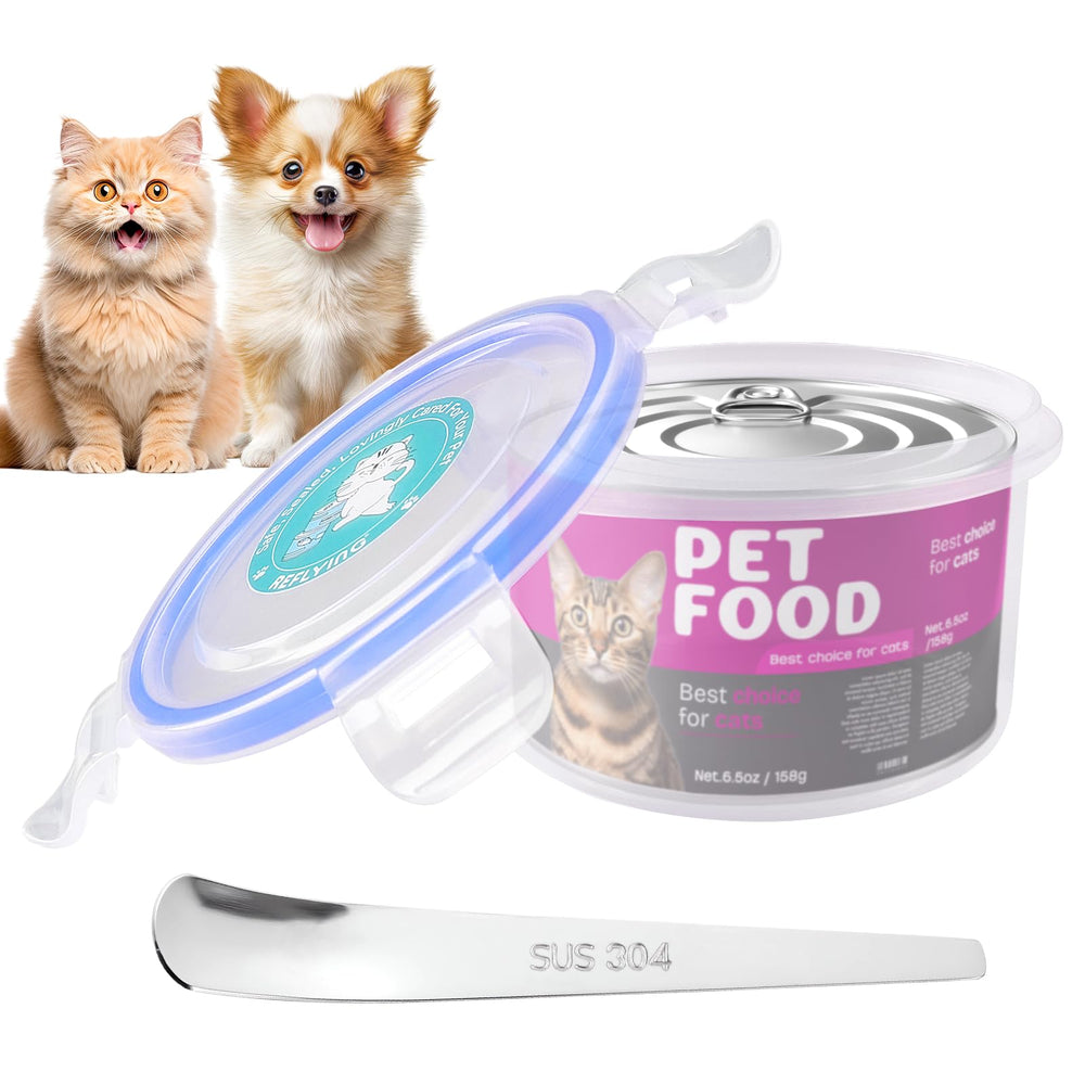 REFLYING canned cat food lids show airtight seal for fresher leftovers.