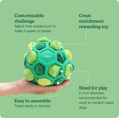 Reggie Forager Ball showing treat-dispensing play for mental engagement.