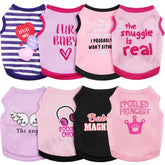 Reginary eight-piece dog shirts patterns pack closeup, ideal for daily wear and cute photos.