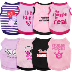 Reginary eight-piece dog shirts patterns pack closeup, ideal for daily wear and cute photos.