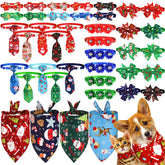 Reginary Christmas dog bow ties set package for festive styling and holiday photos with pets