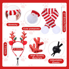 Reginary dog Christmas scarves flat lay emphasizing easy wear