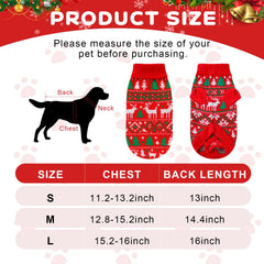 Reginary dog Christmas sweaters back view showing soft knit