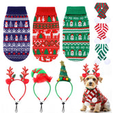 Reginary dog Christmas sweaters front view for festive warmth