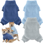 Reginary dog pajamas winter 3-piece blue-gray set for cozy warmth on cold walks