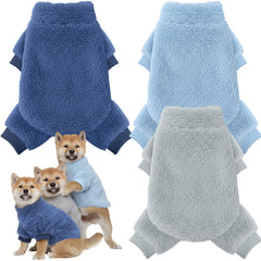 Reginary dog pajamas winter 3-piece blue-gray set for cozy warmth on cold walks