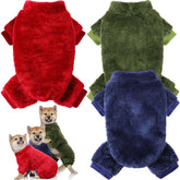 Reginary dog pajamas winter pack in three colors keeps small dogs warm during walks.