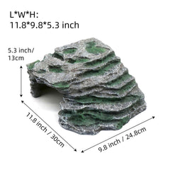 relaqcc large reptile hide shale scape ledge front cave entry enhances hideaway and observation